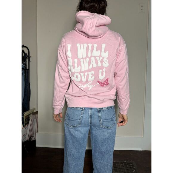 Art & Sol Dolly Parton I Will Always Love U Pink Hoodie Size Medium - Picture 2 of 6